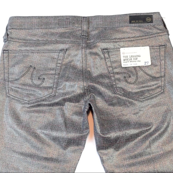 AG Adriano Goldschmied Pants - AG Pants Plaid Super Skinny Zip 27 Made in USA
